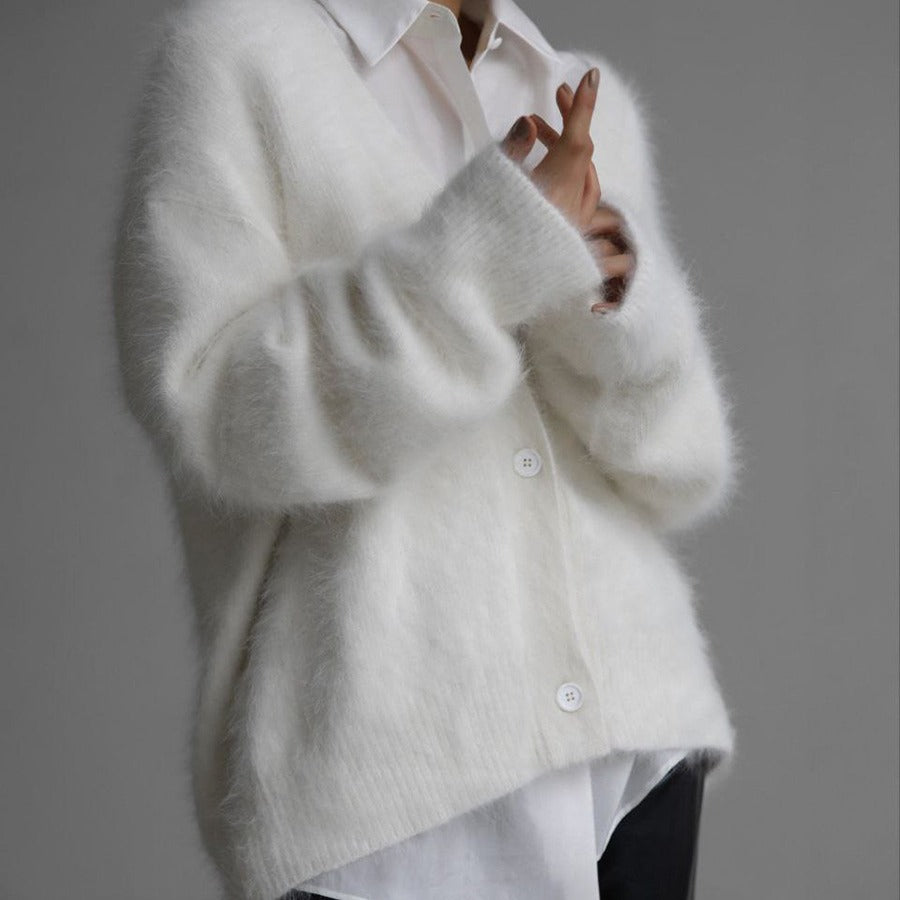 Cardigan Long Effet Mohair