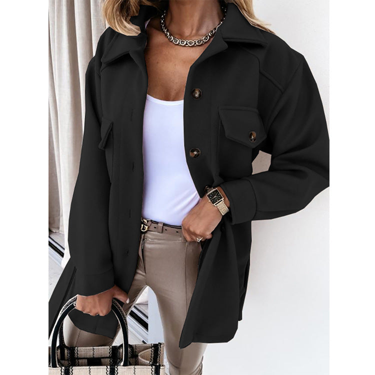 Manteau Polo Laine Élégant – Femme