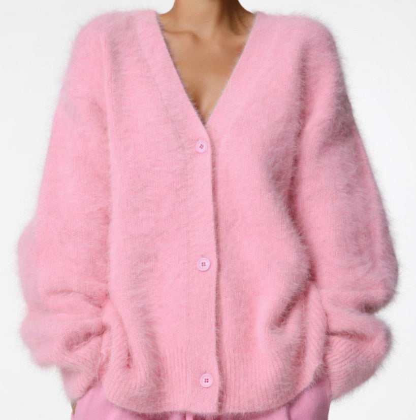 Cardigan Long Effet Mohair
