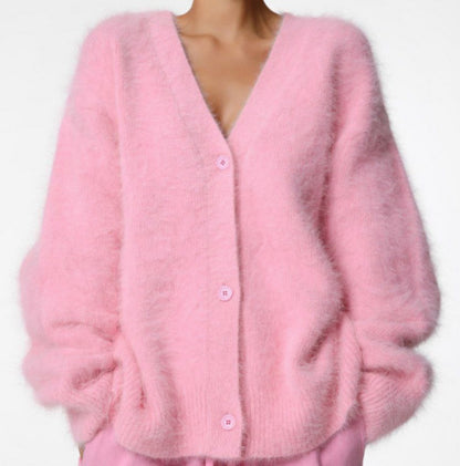 Cardigan Long Effet Mohair