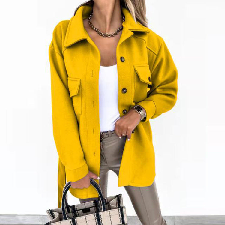 Manteau Polo Laine Élégant – Femme