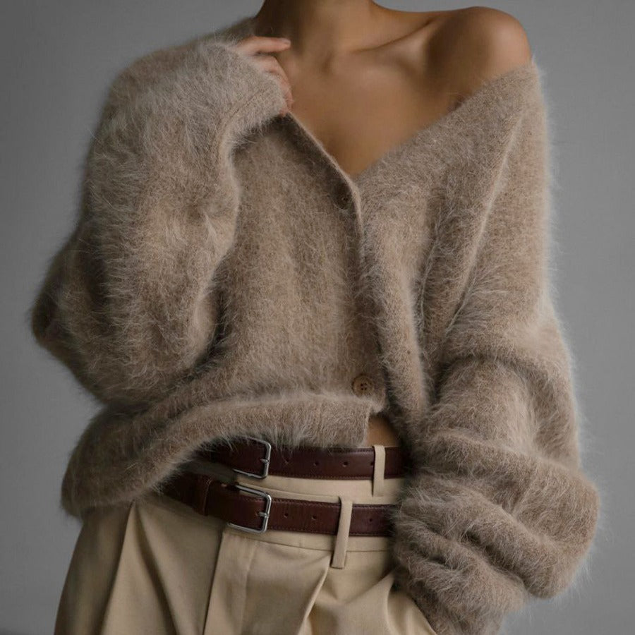 Cardigan Long Effet Mohair