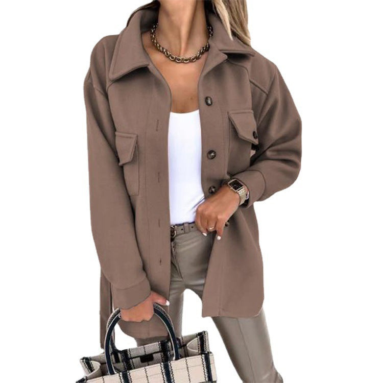 Manteau Polo Laine Élégant – Femme