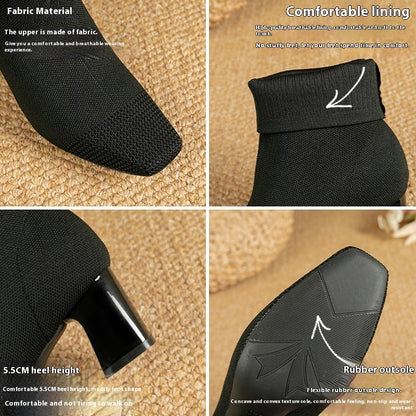 Bottes Chaussettes Femme à Talon