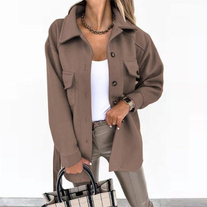 Manteau Polo Laine Élégant – Femme