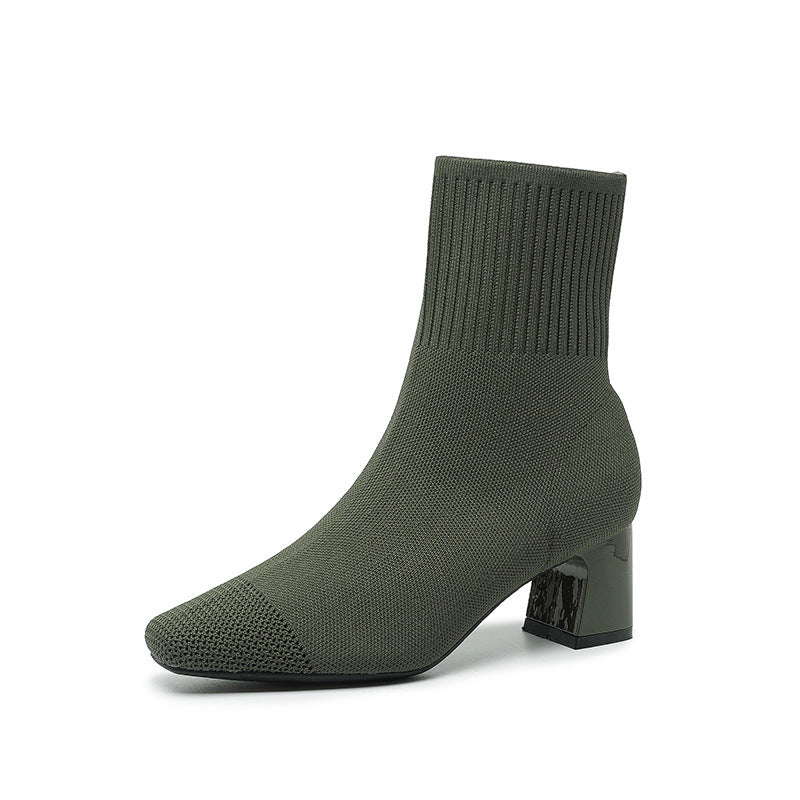 Bottes Chaussettes Femme à Talon