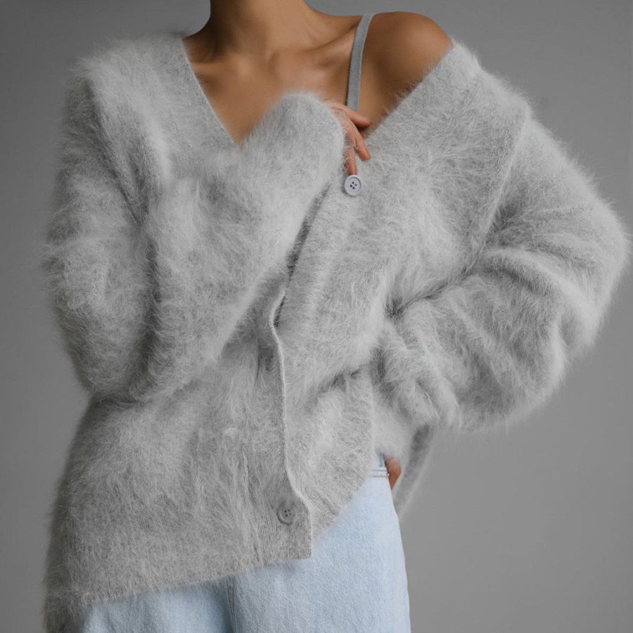 Cardigan Long Effet Mohair