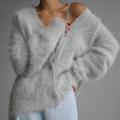Cardigan Long Effet Mohair