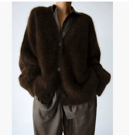 Cardigan Long Effet Mohair