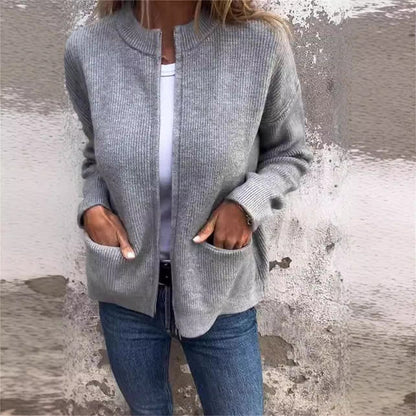 Gilet Maille Zippé Femme