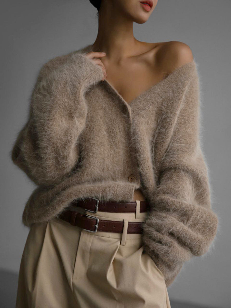 Cardigan Long Effet Mohair