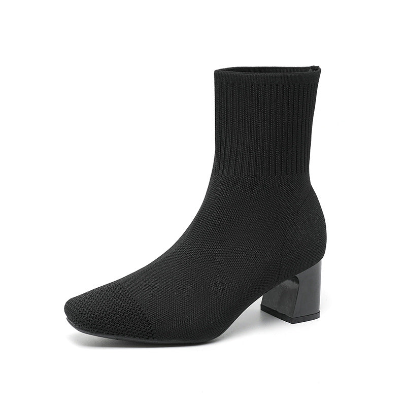 Bottes Chaussettes Femme à Talon