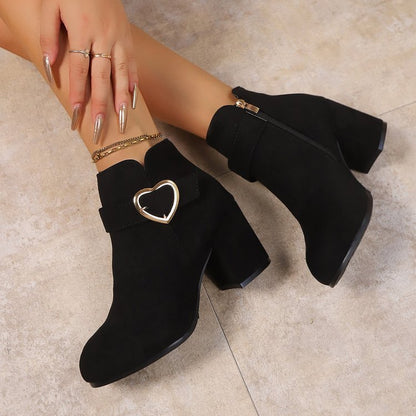 Bottines Femme à Talon avec Détail Cœur