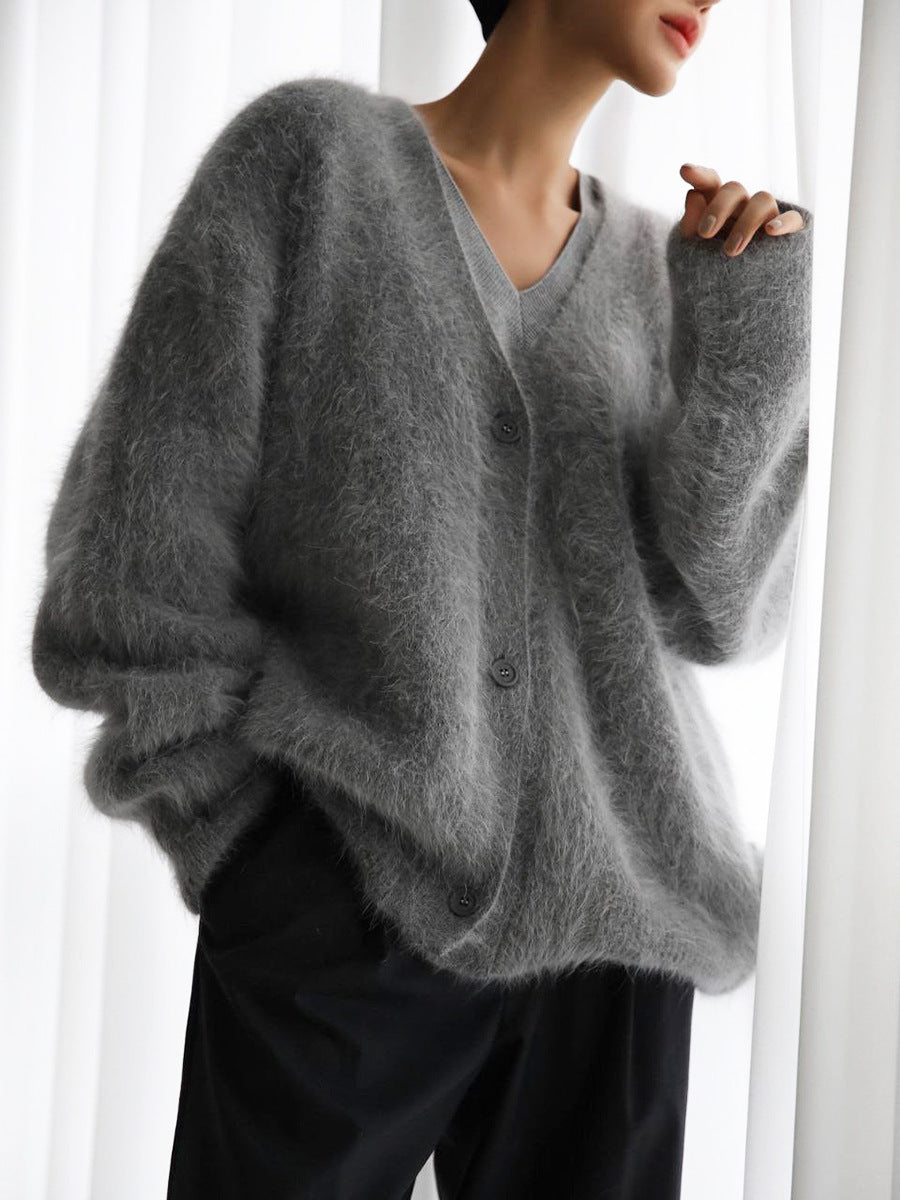 Cardigan Long Effet Mohair