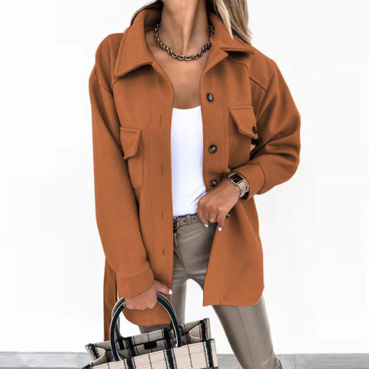 Manteau Polo Laine Élégant – Femme