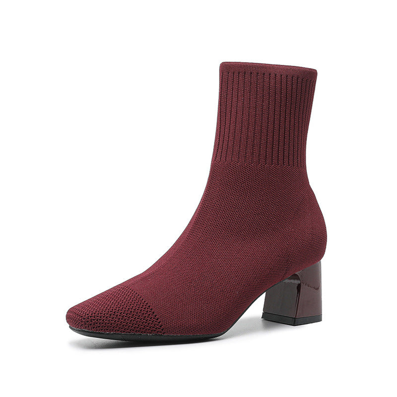 Bottes Chaussettes Femme à Talon