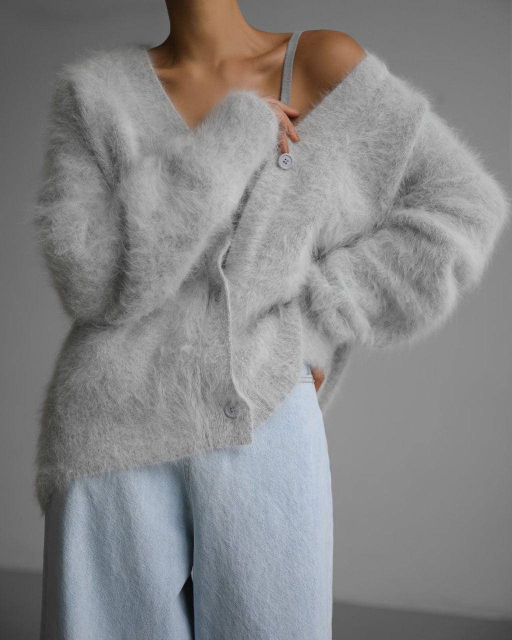 Cardigan Long Effet Mohair