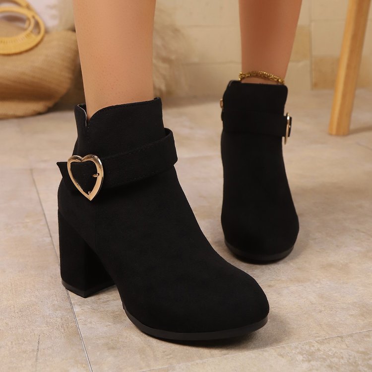 Bottines Femme à Talon avec Détail Cœur