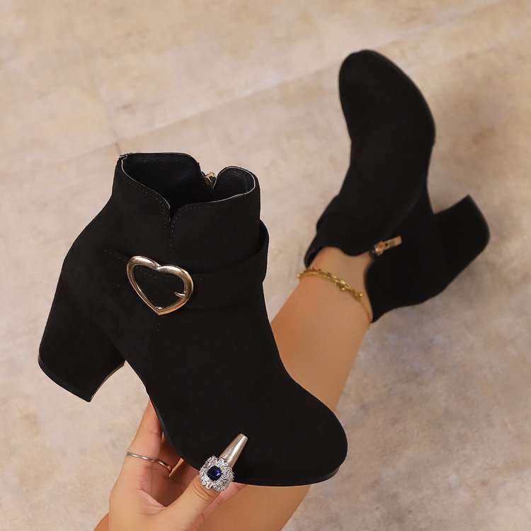Bottines Femme à Talon avec Détail Cœur