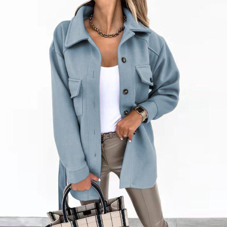 Manteau Polo Laine Élégant – Femme