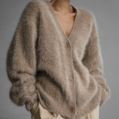 Cardigan Long Effet Mohair