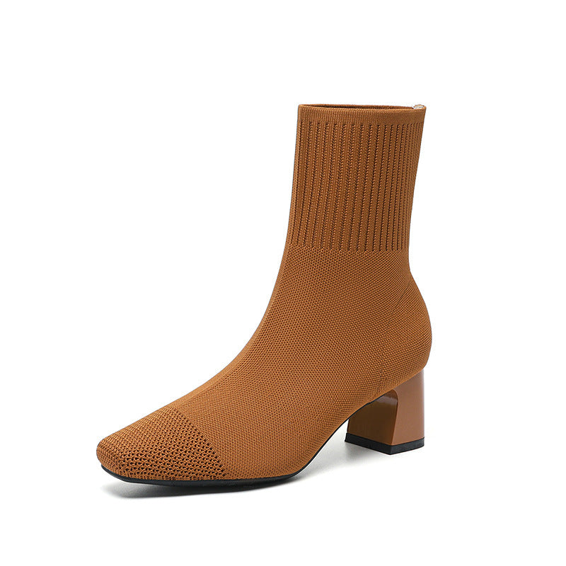 Bottes Chaussettes Femme à Talon