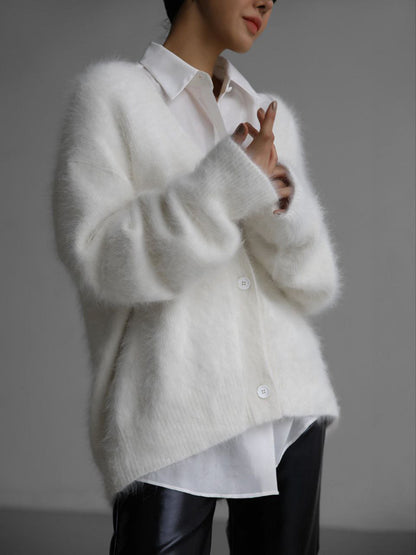 Cardigan Long Effet Mohair